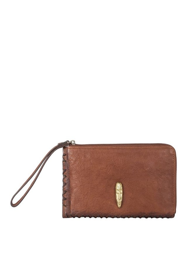 Hidesign Women's L-Zip Wallet (Tan) - Image 1